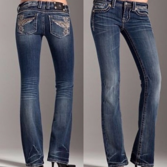 Miss Me Denim - Miss Me Angel Wing Cross Studded Bootcut Jeans 31